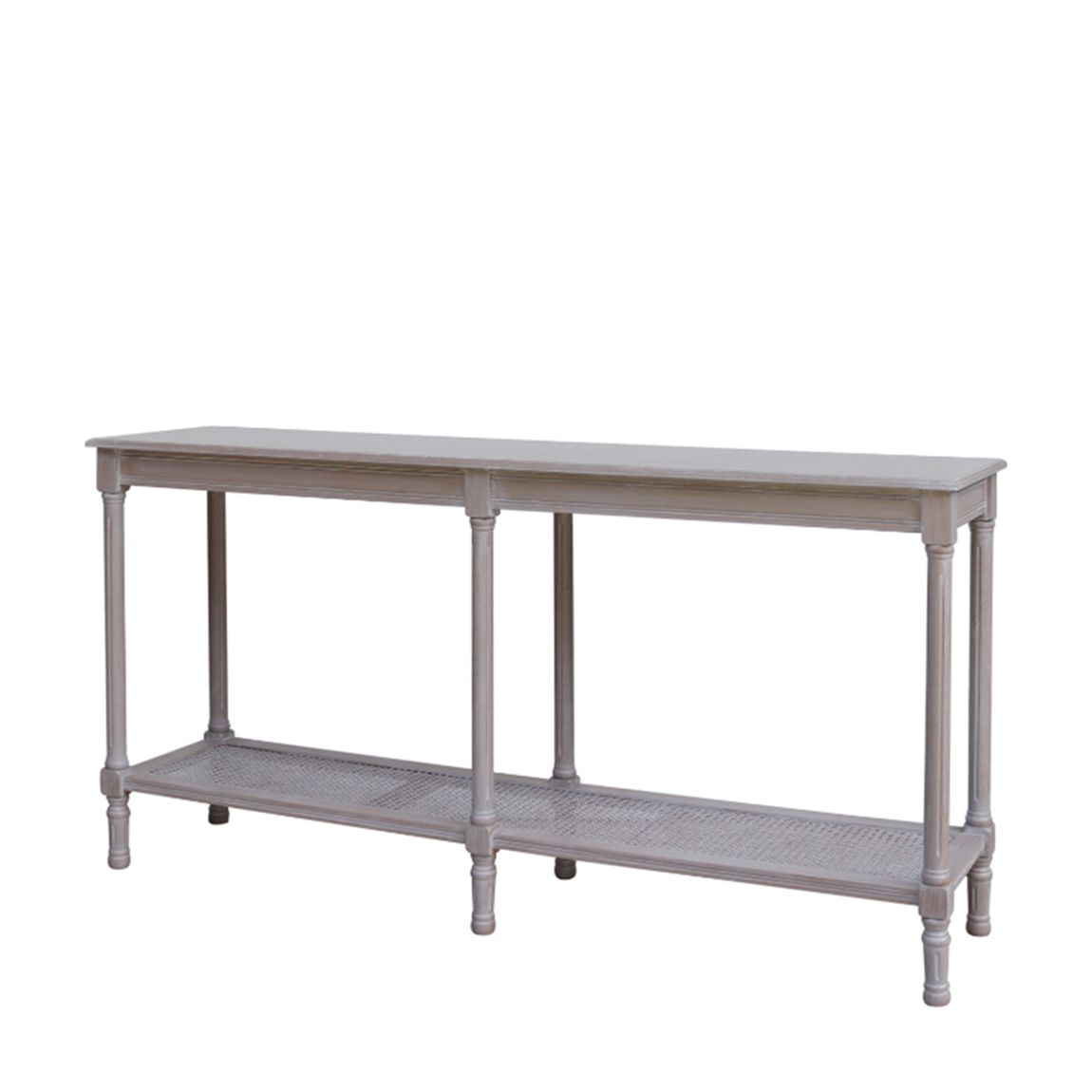 The Serene Rattan Collection Large Console Table, Grey main product photo