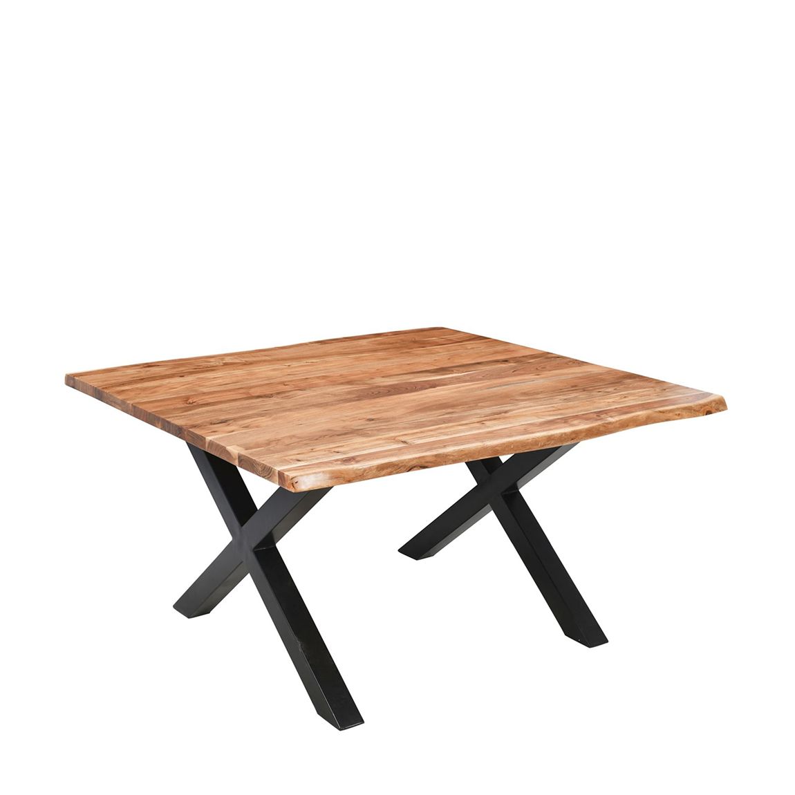 Live Edge Collection Large Square Dining Table, Black & Brown main product photo