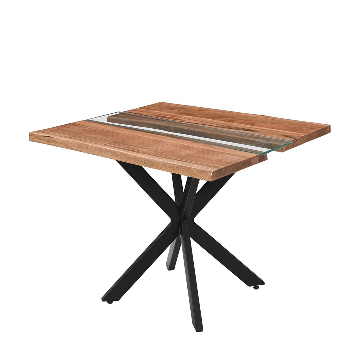 Live Edge Collection Square River Dining Table, Black & Brown main product photo