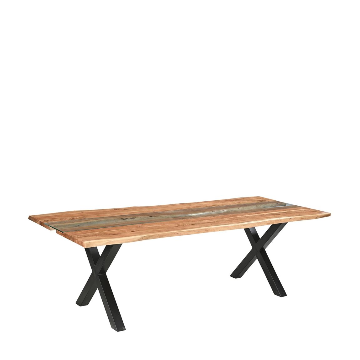 Live Edge Collection Large River Dining Table, Black & Brown main product photo