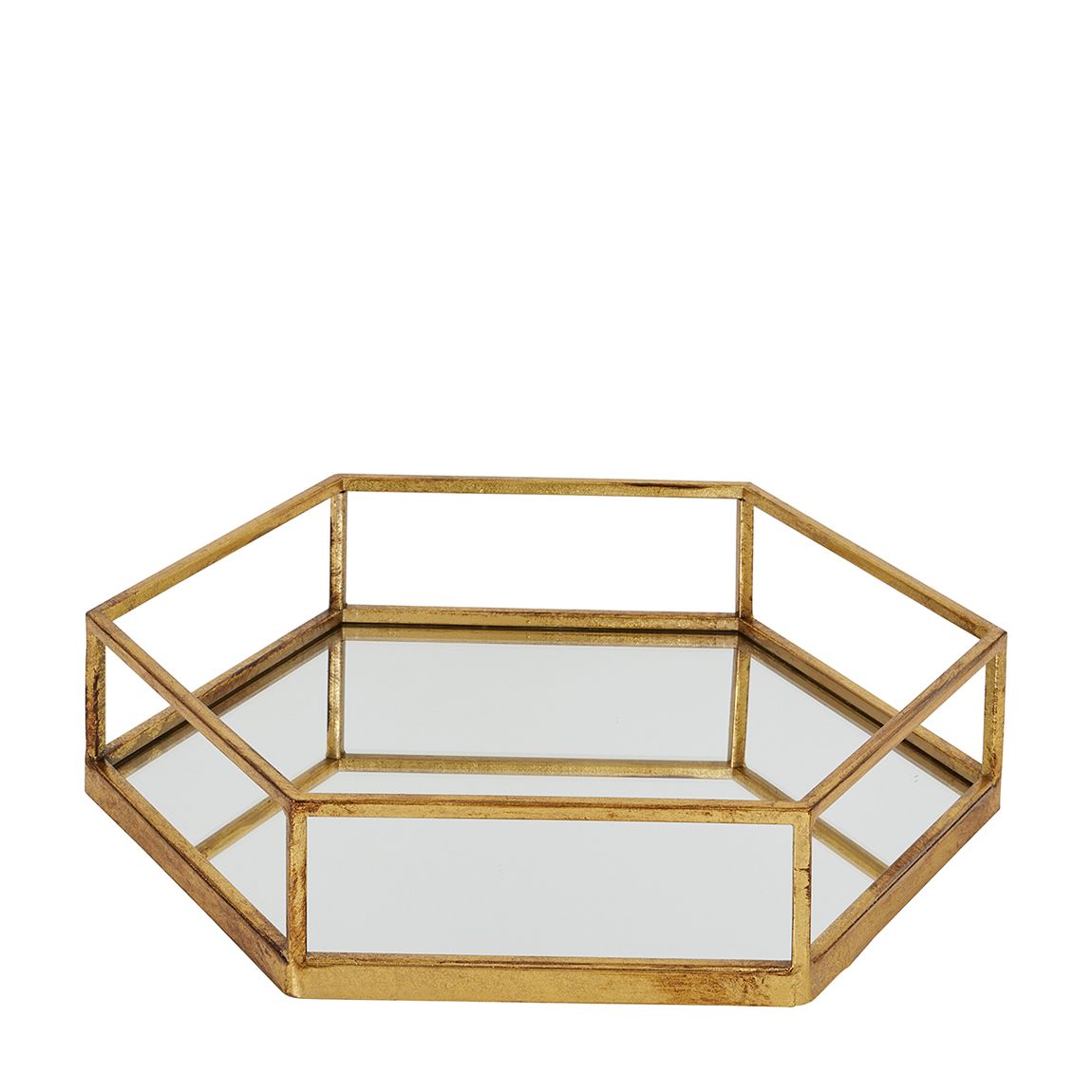 Hexagon Set Of Two Trays, Gold main product photo