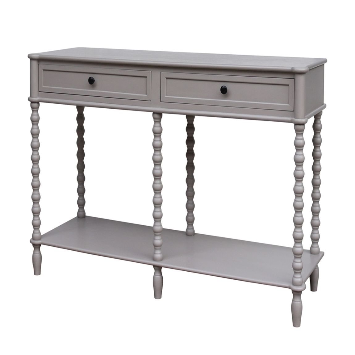 The Camden Collection Large Two Drawer Console Table, Grey main product photo