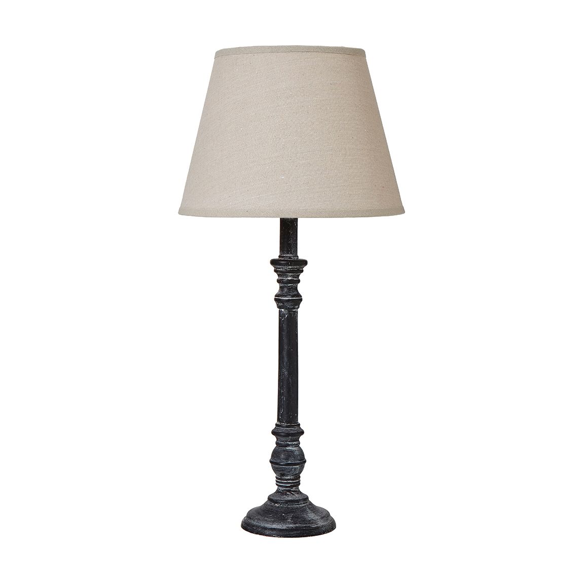 Isca Stem Table Lamp With Linen Shade, Grey with Linen Shade main product photo