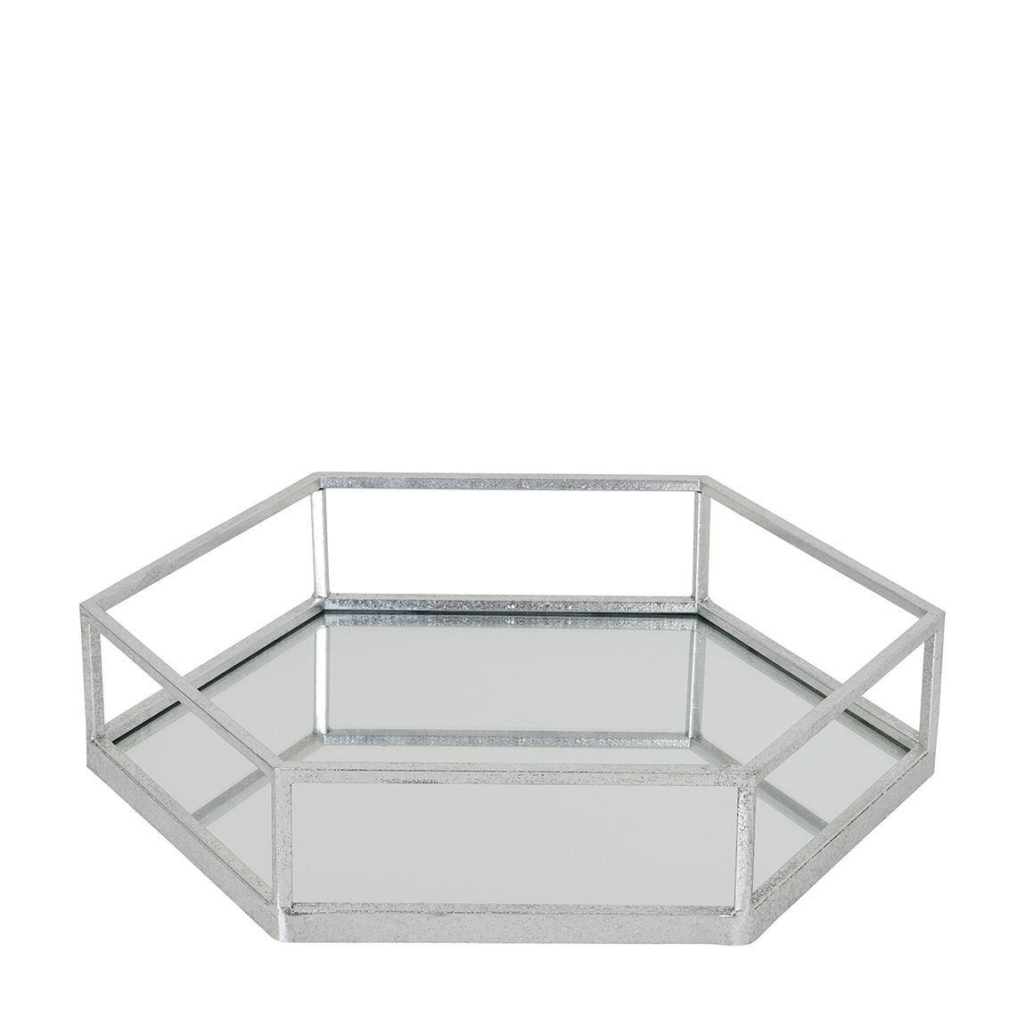 Hexagon Set Of Two Trays, Silver main product photo