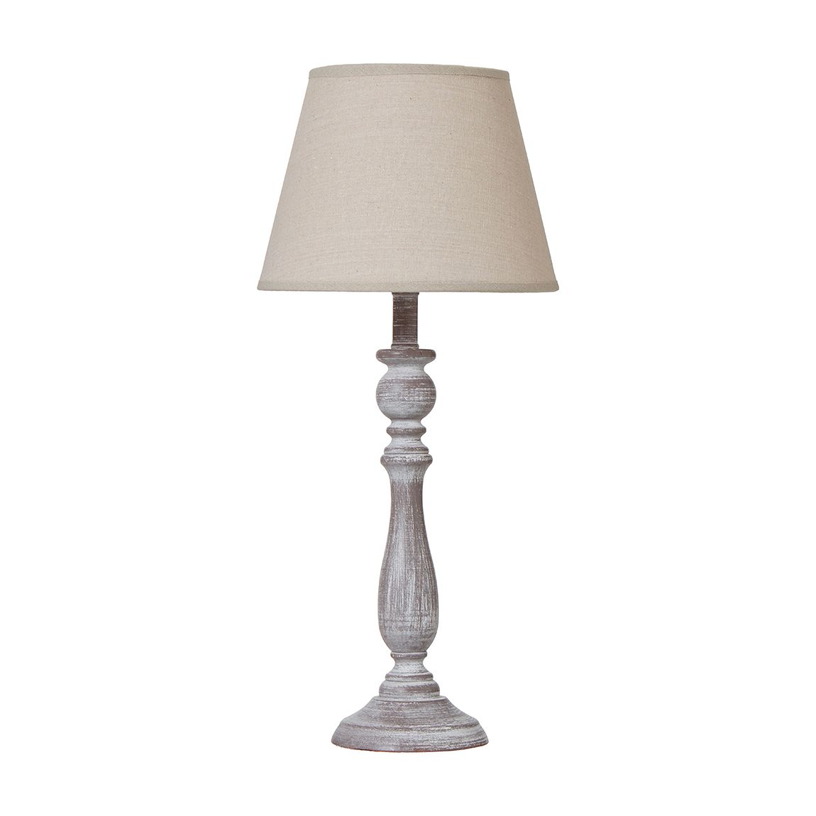 Dunum Column Table Lamp With Linen Shade, Grey main product photo