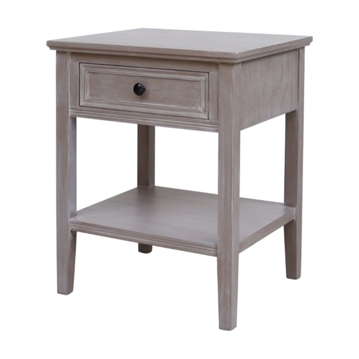 The Serene Collection One Drawer Side Table, Grey main product photo