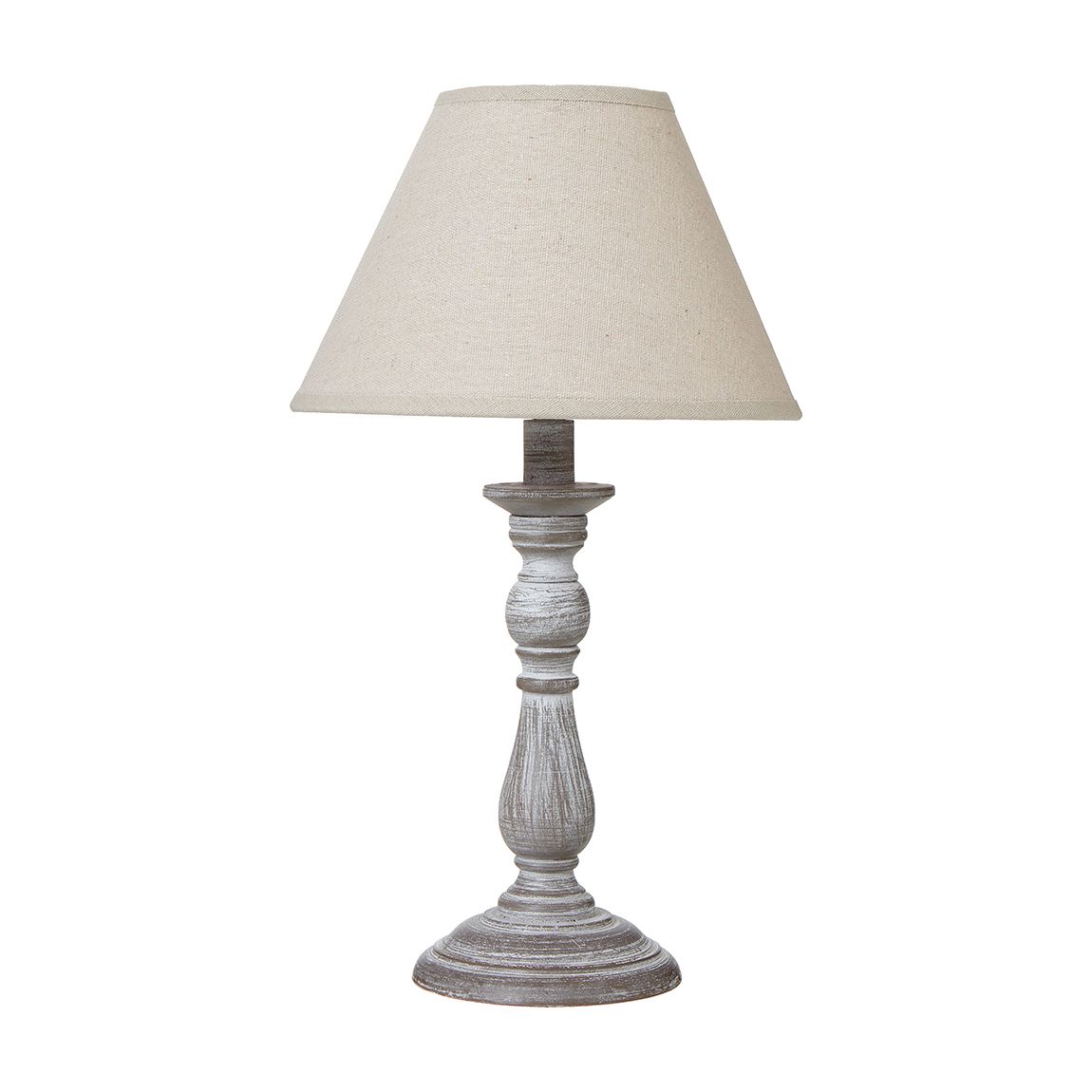 Augusta Column Table Lamp With Linen Shade, Grey main product photo