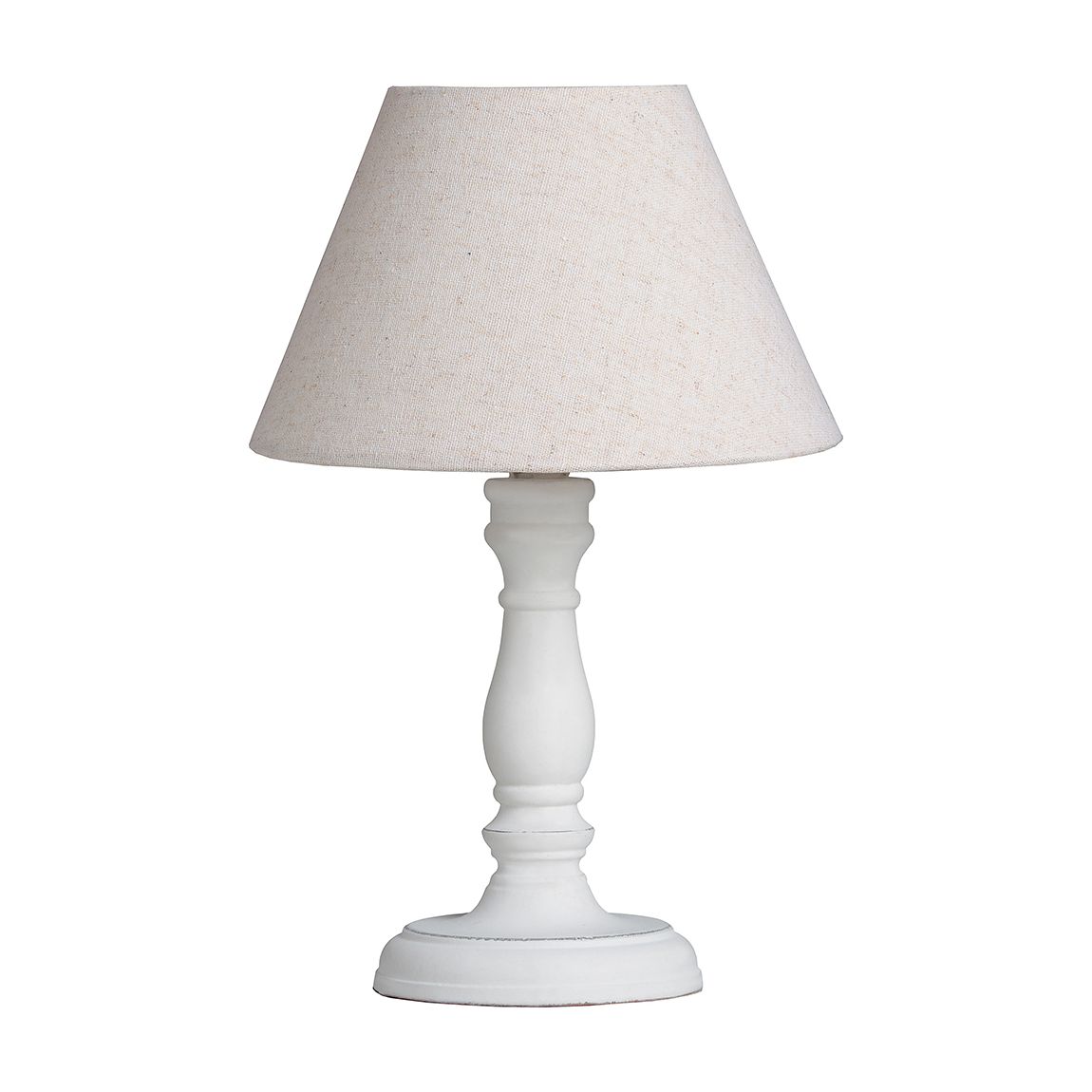 Cyrene Table Lamp, White with Beige Shade main product photo