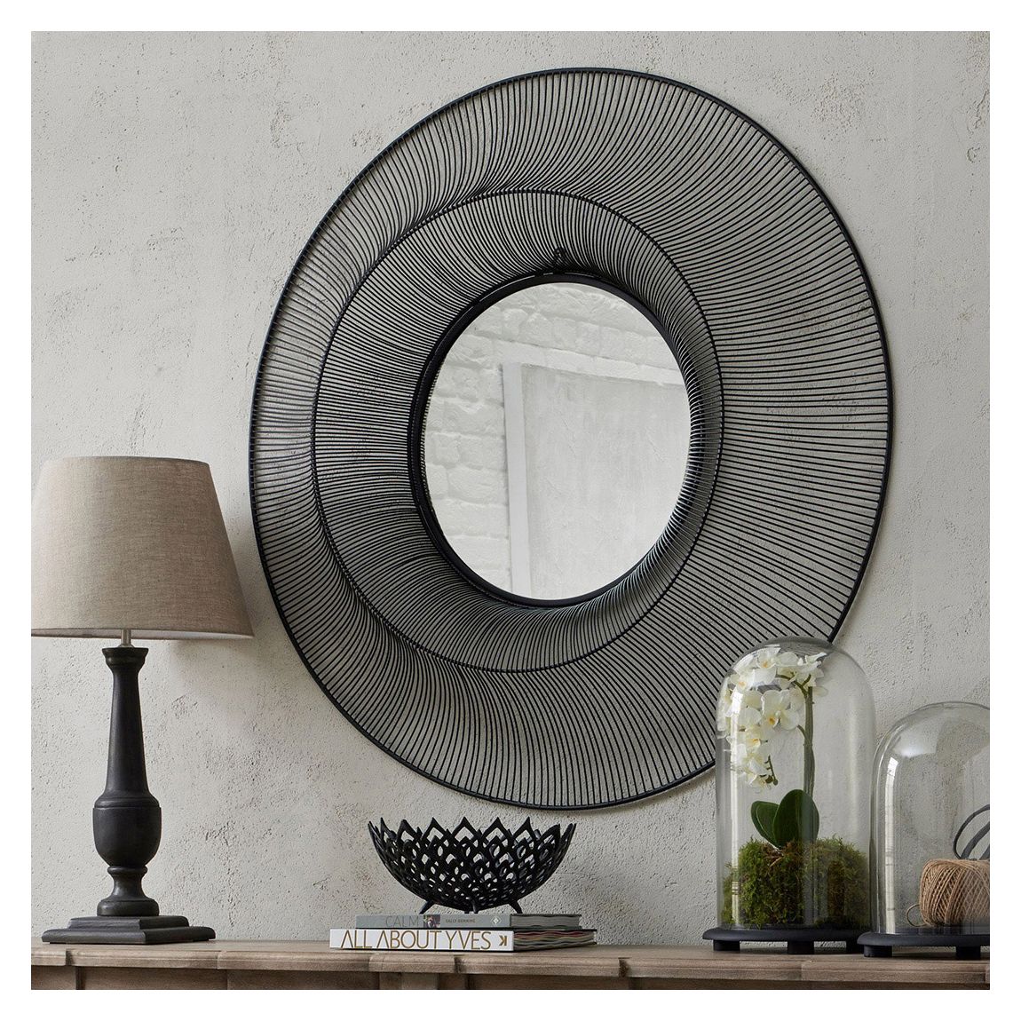 Chico Large Wire Mirror, Black main product photo