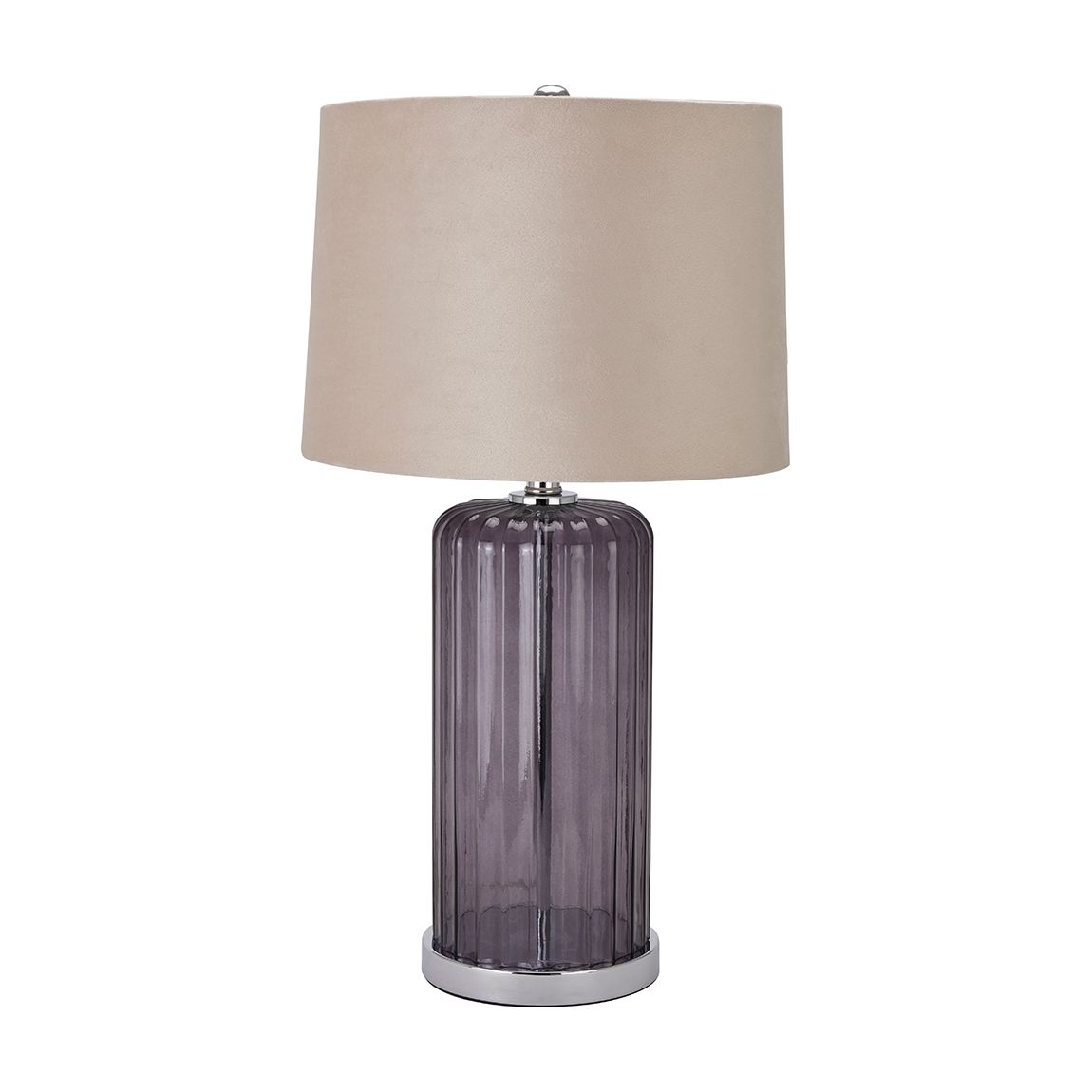 Alberta Metallic Glass Lamp With Velvet Shade main product photo