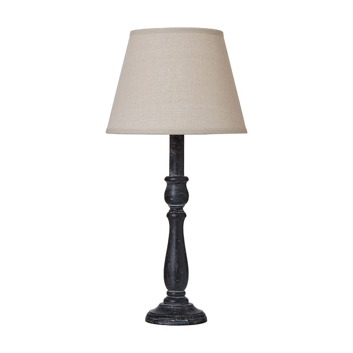Ravenna Column Table Lamp With Linen Shade, Grey main product photo