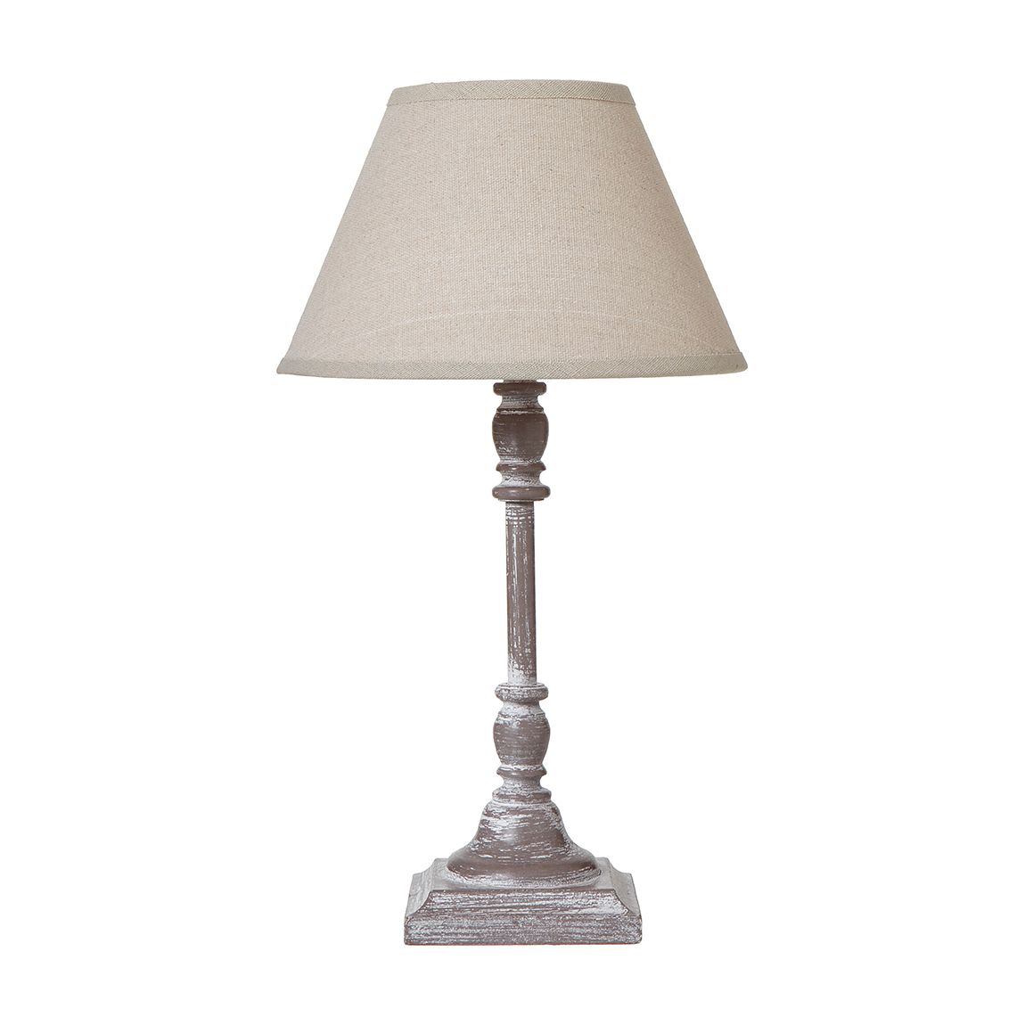 Antia Stem Table Lamp With Linen Shade, Grey main product photo