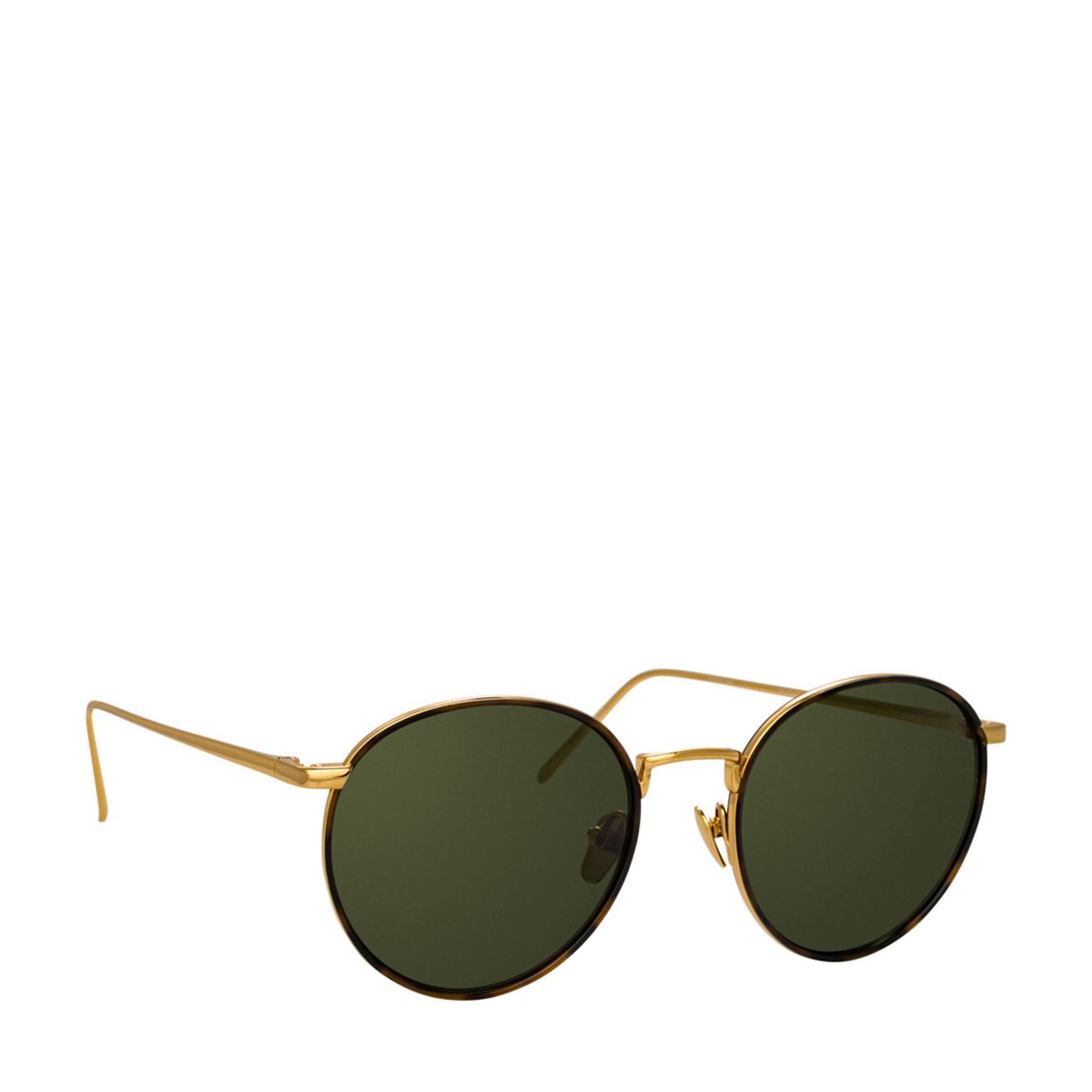 Aarons Yellow Gold/ T-Shell/ Solid Green Sunglasses 50mm main product photo