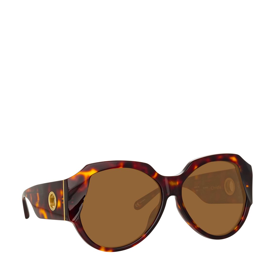 Christie Dark T-Shell/ Yellow Gold/ Solid Brown Sunglasses 59mm main product photo