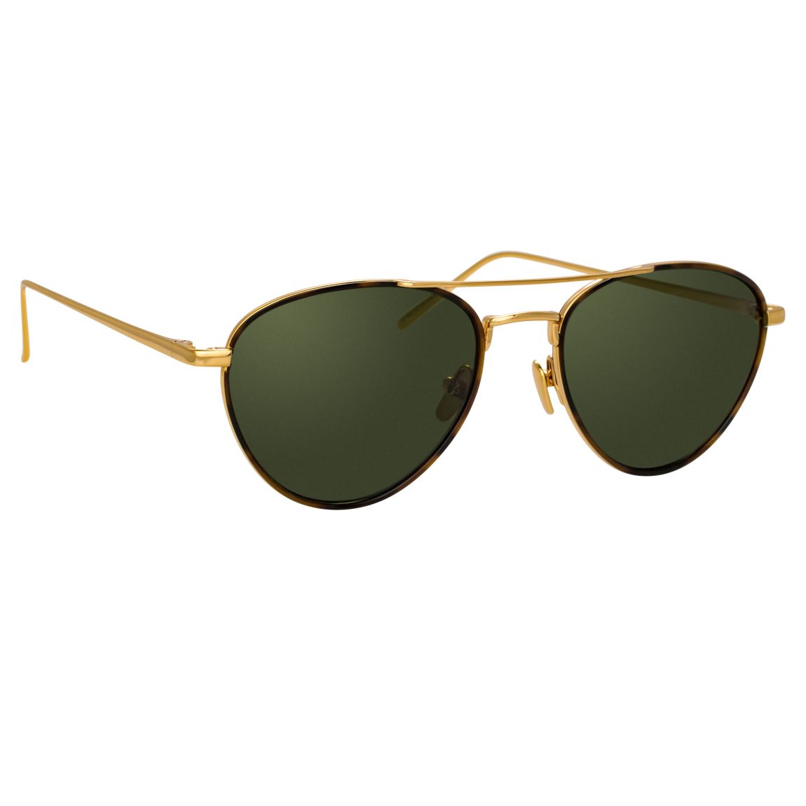 Sun Yellow Gold/ T-Shell/ Solid Green Sunglasses 52mm main product photo
