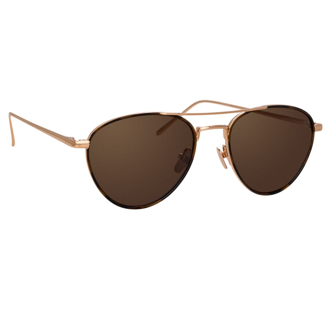 Sun Rose Gold/ T-Shell/ Solid Brown Sunglasses 52mm main product photo