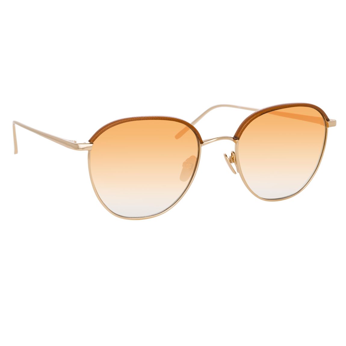 Raif Light Gold/ Tan Leather/ Tan Grad Sunglasses 52mm main product photo