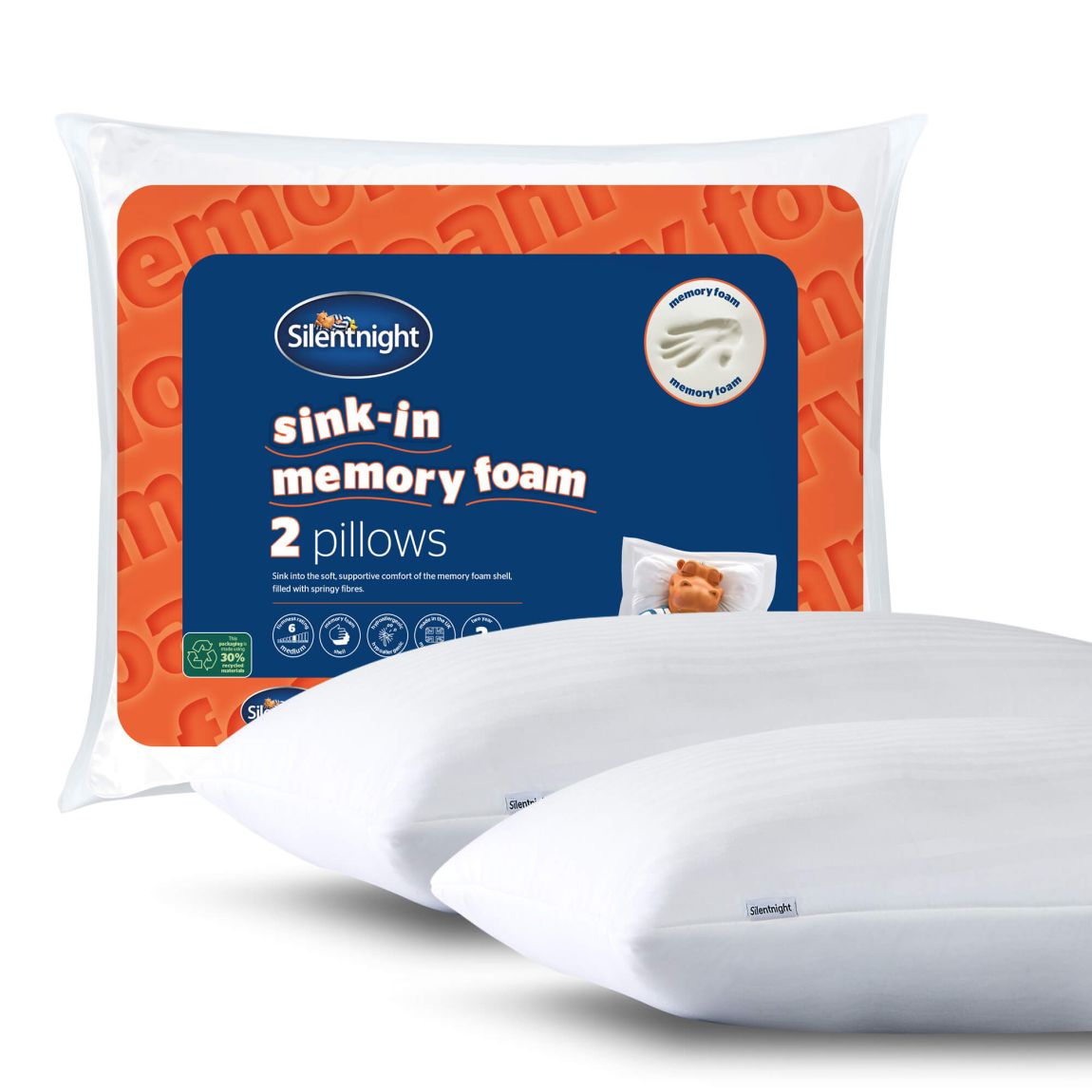 Silentnight Sink-in Memory Foam Pillow Pair main product photo