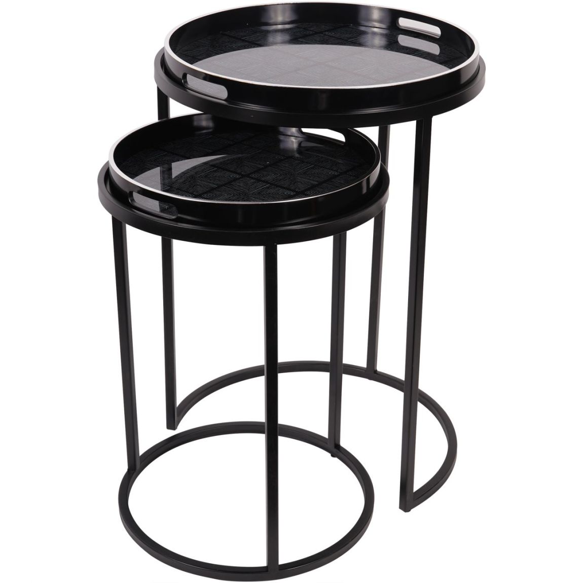 Squares Pattern Set Of 2 Side Tray Tables main product photo