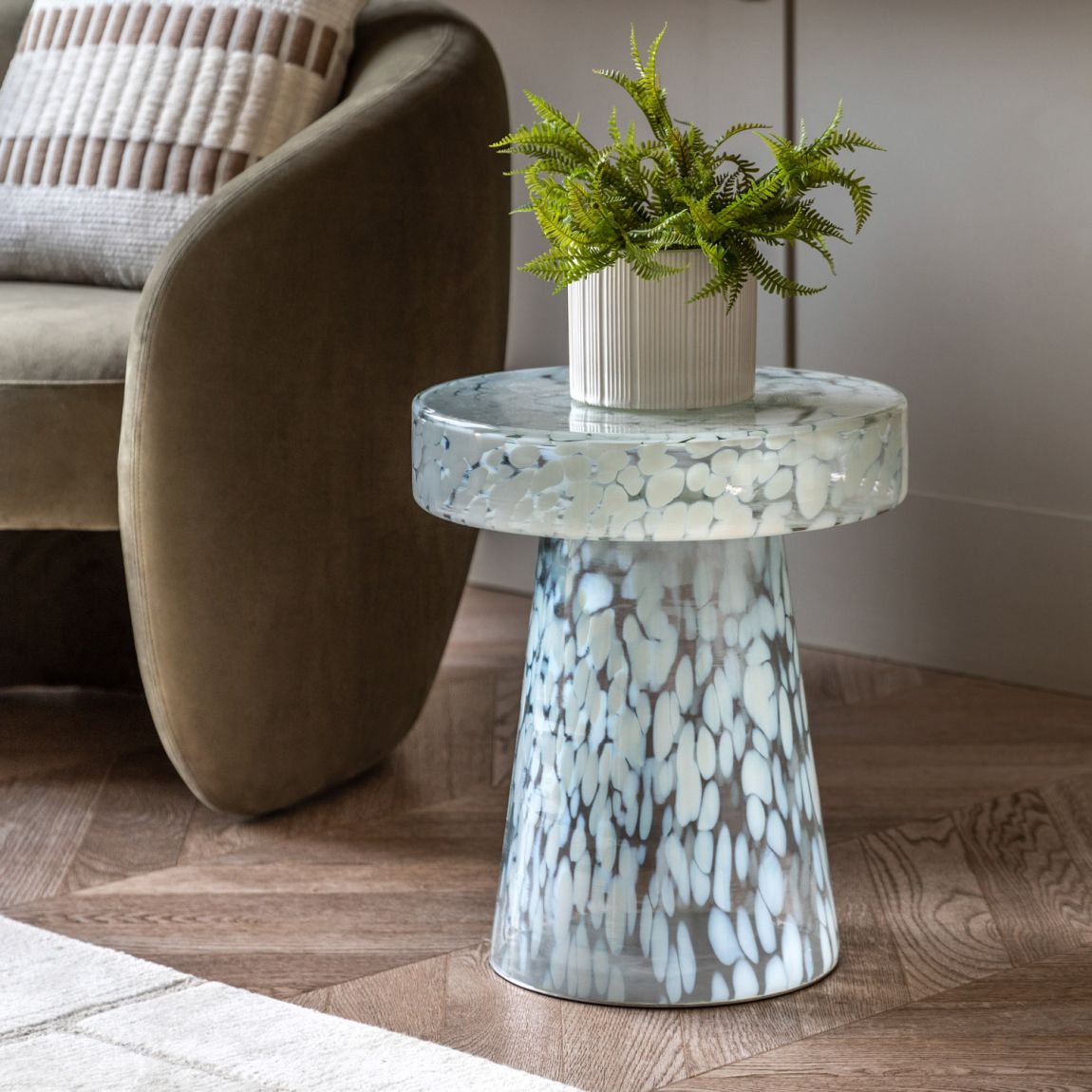 Glimmer Side Table White 395x395x465mm main product photo