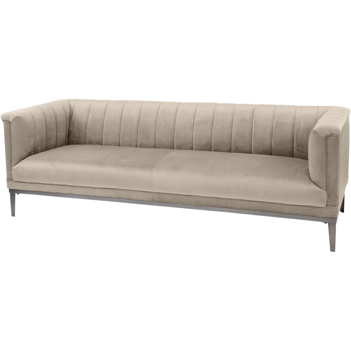 Belgravia Mink Three Seater Ribbed Sofa main product photo