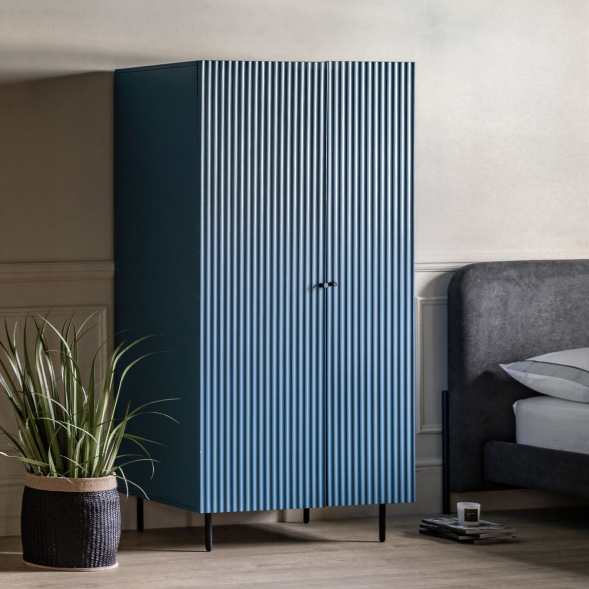 Oakley 2 Door Wardrobe Blue 520x850x1780mm main product photo