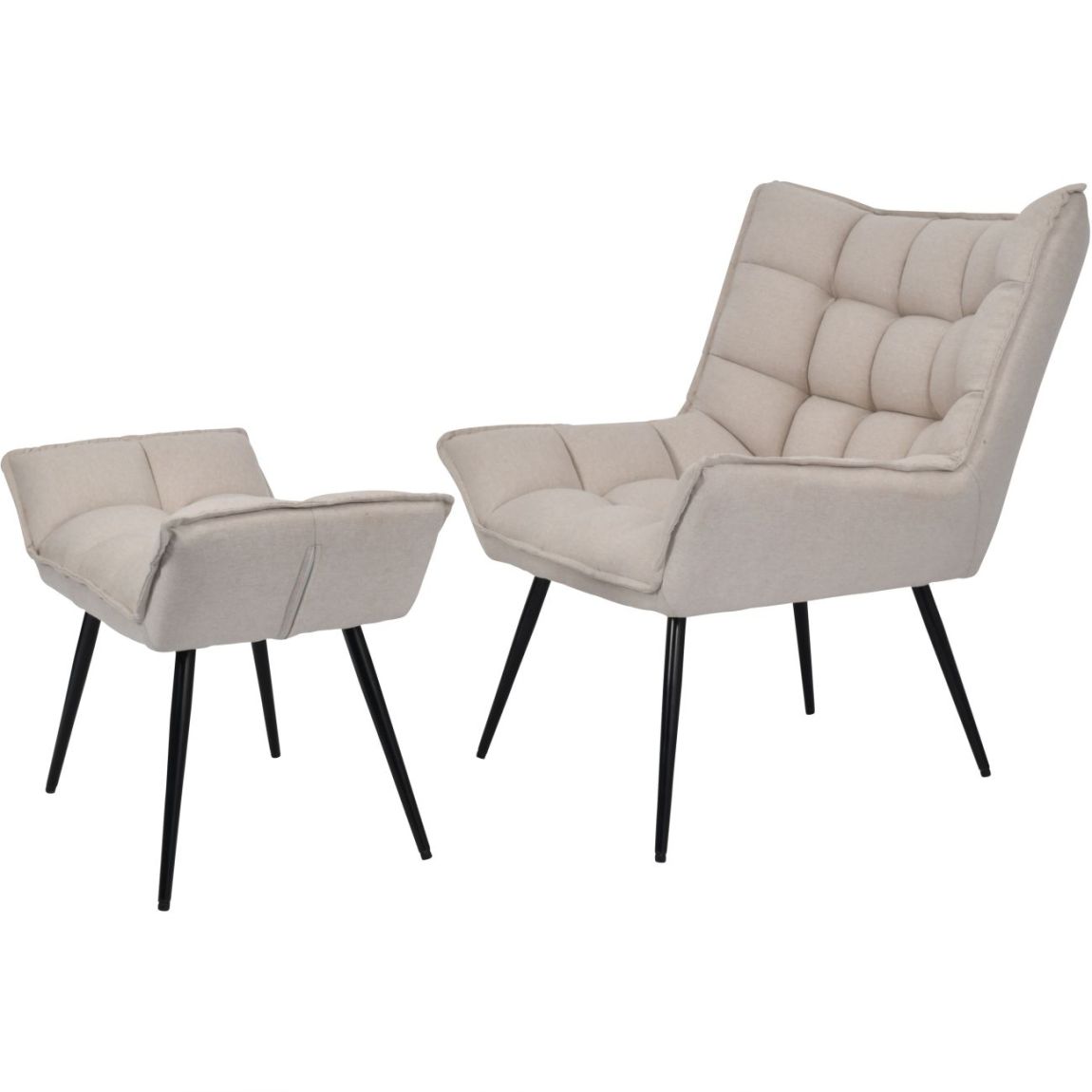 Chrishall Chair with Footstool in Oatmeal Fabric main product photo