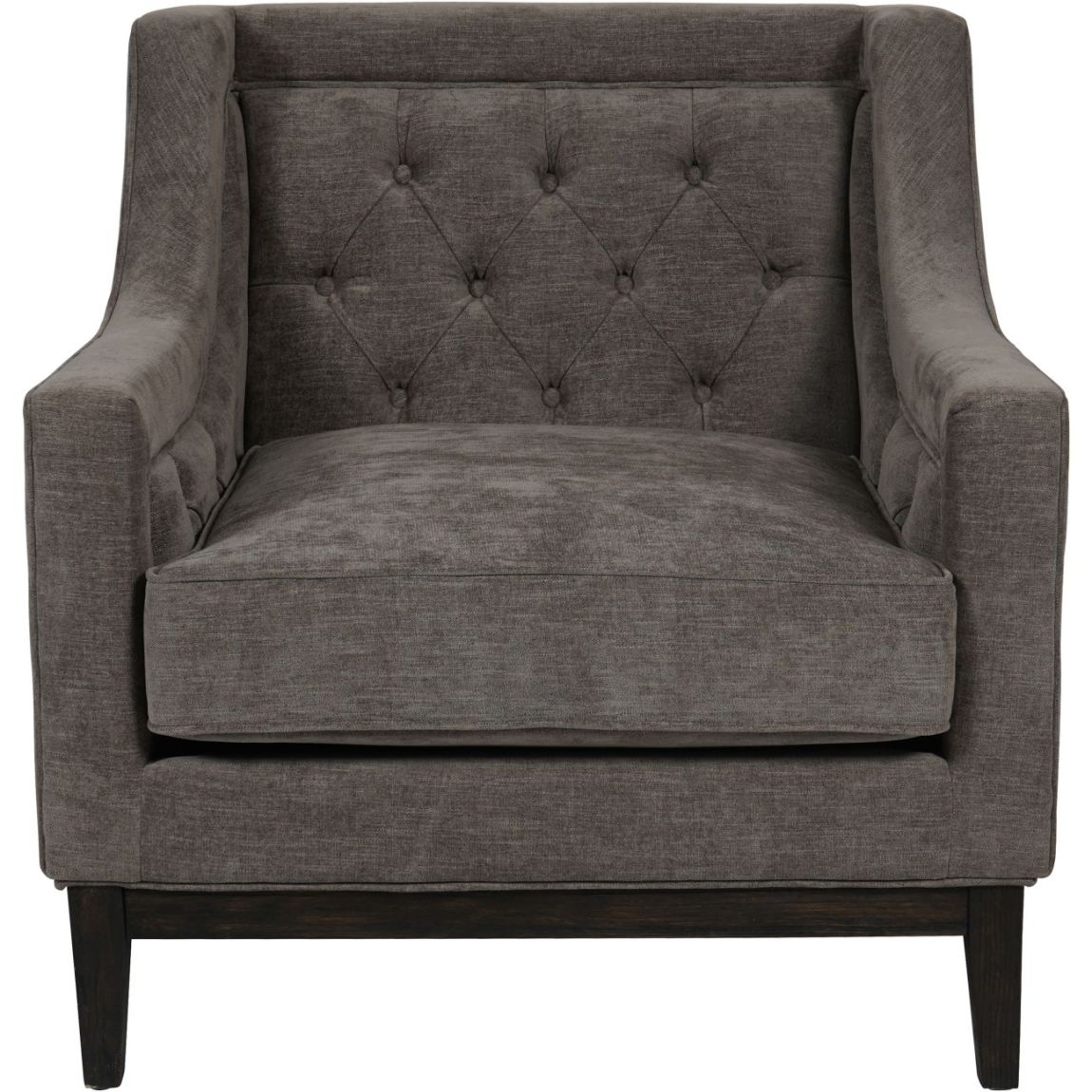 Theodore Buttoned Armchair in Warm Grey Fabric main product photo