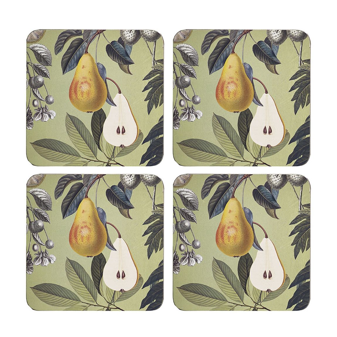 Fruit and Floral Set of 4 Square Coasters main product photo