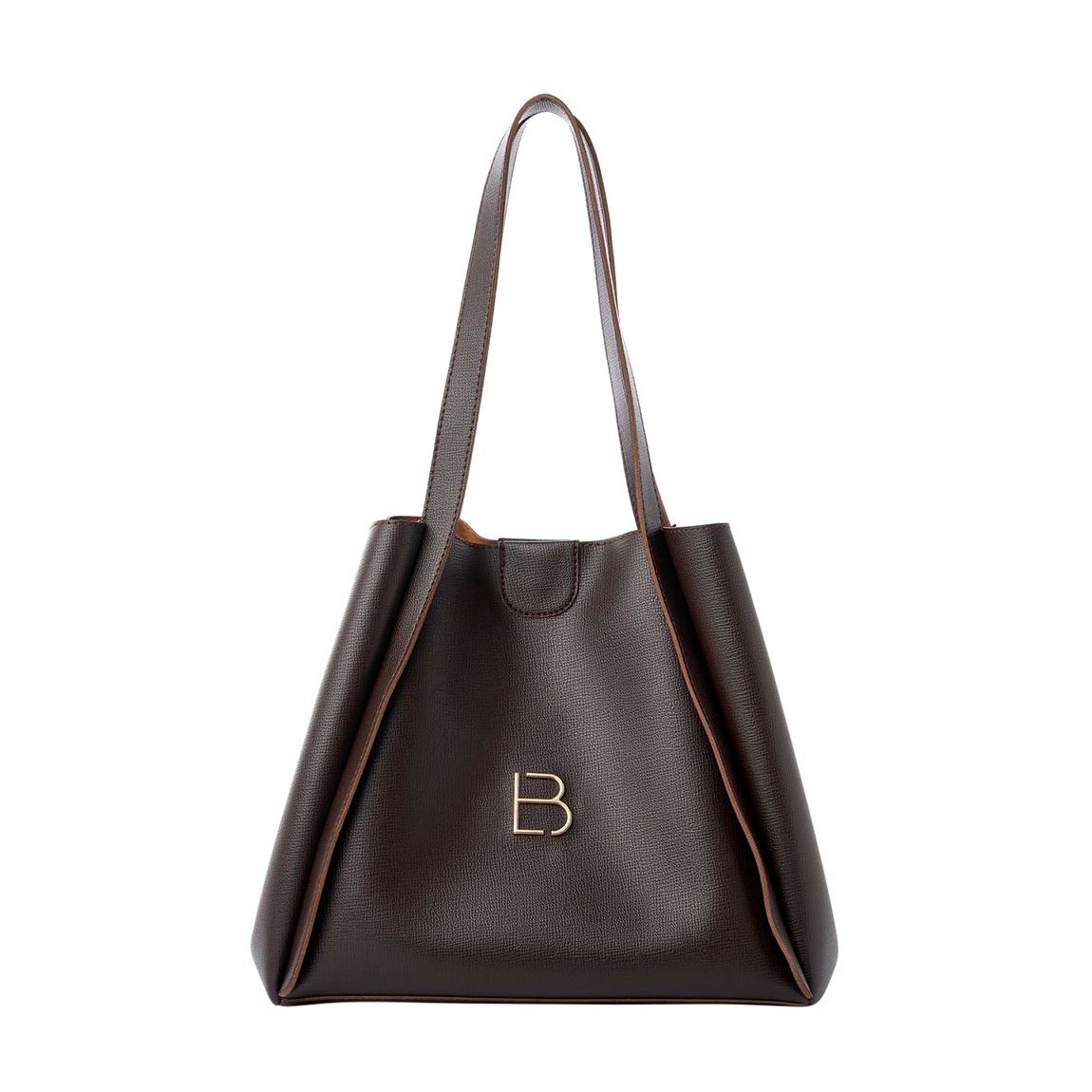 Brown Faux Leather Lucky Bees Shoulder Bag main product photo