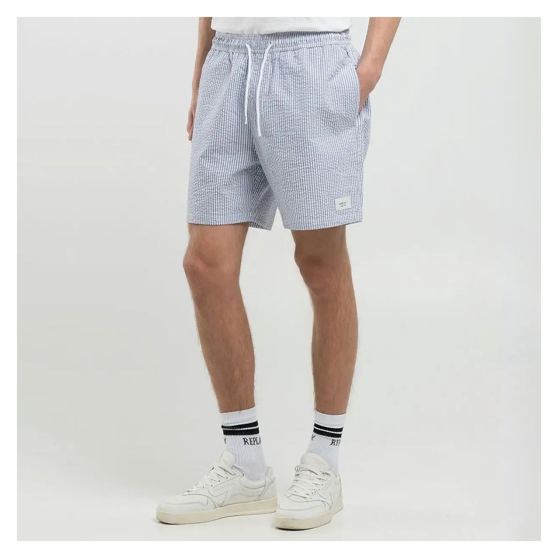 Blue/White Stripe Swim Shorts main product photo