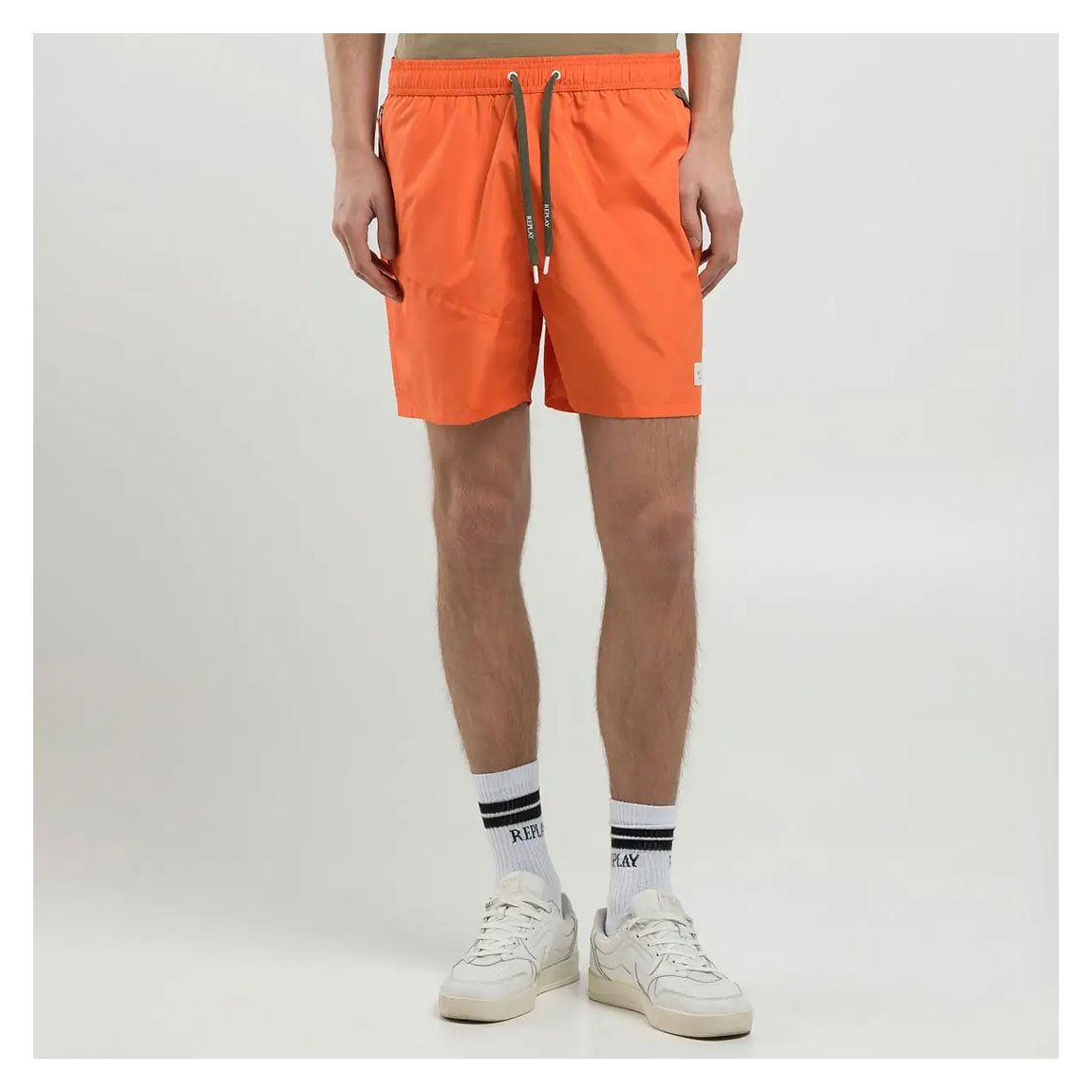 Orange Contrast Zip Swim Shorts main product photo