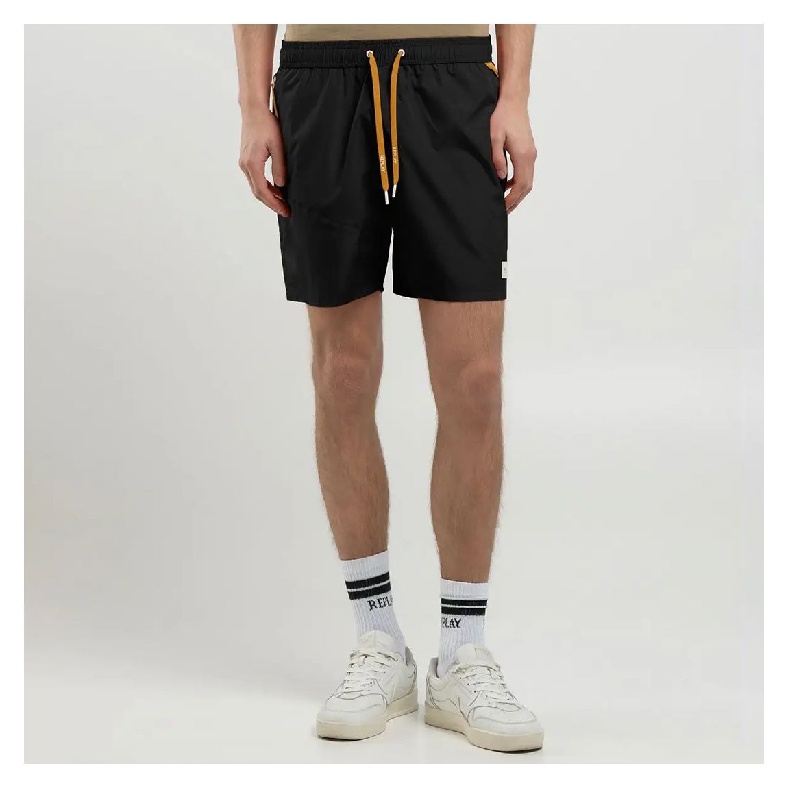 Black Contrast Zip Swim Shorts main product photo