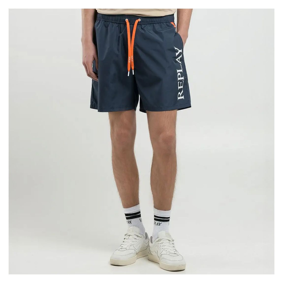Orange Contrast Zip Swim Shorts main product photo