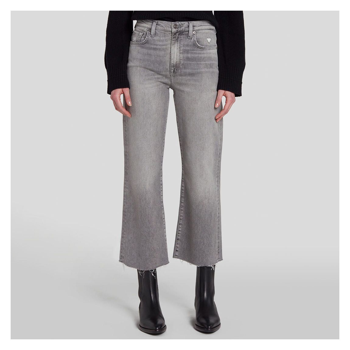 Grey Alexa Cropped Stretch Jeans main product photo