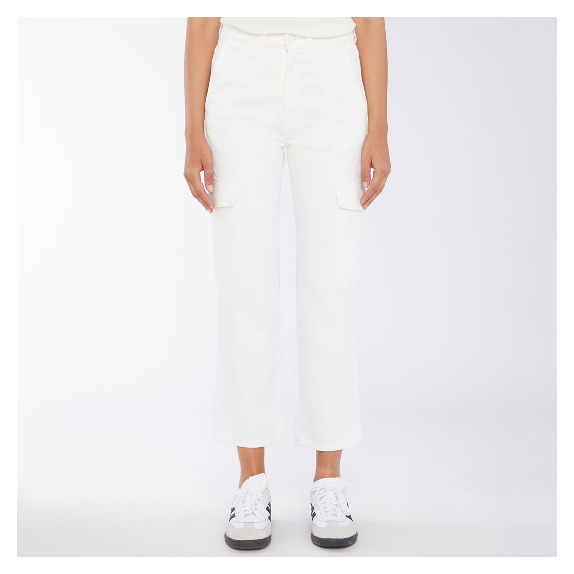 Ecru Logan Crop Cargo Stretch Jeans main product photo