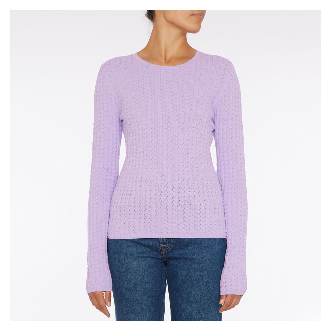 Lilac Lacy Stitch Knit Jumper main product photo