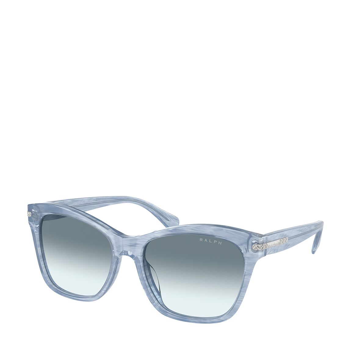Women's Ralph Lauren Shiny Striped Blue Sunglasses 56mm main product photo