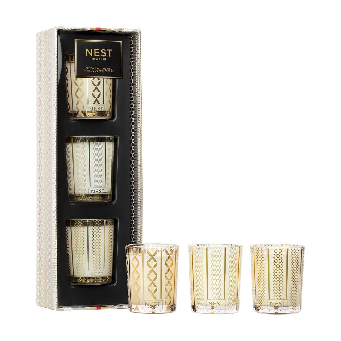 New York Festive Scented Votive Candle Trio main product photo