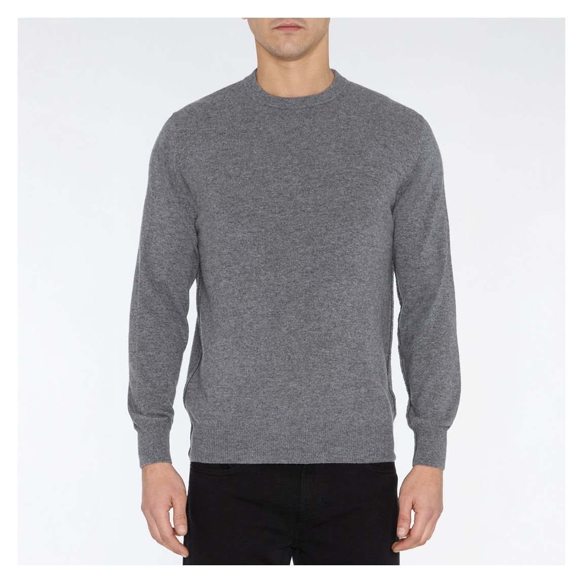 Grey Knitted Cashmere Stitch Detail Jumper main product photo