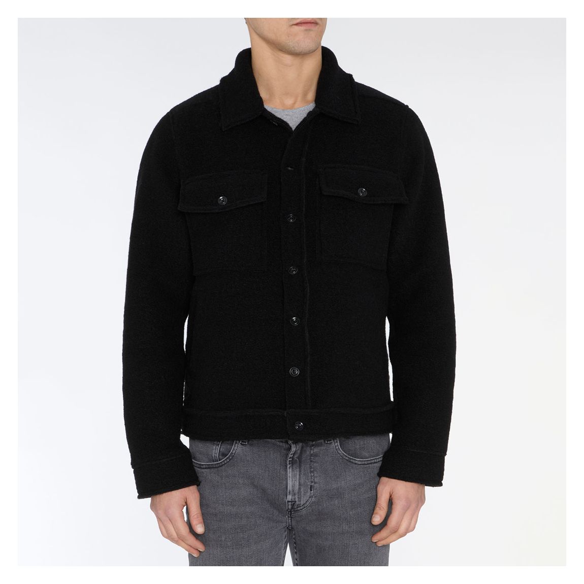 Black Wool Trucker Jacket main product photo