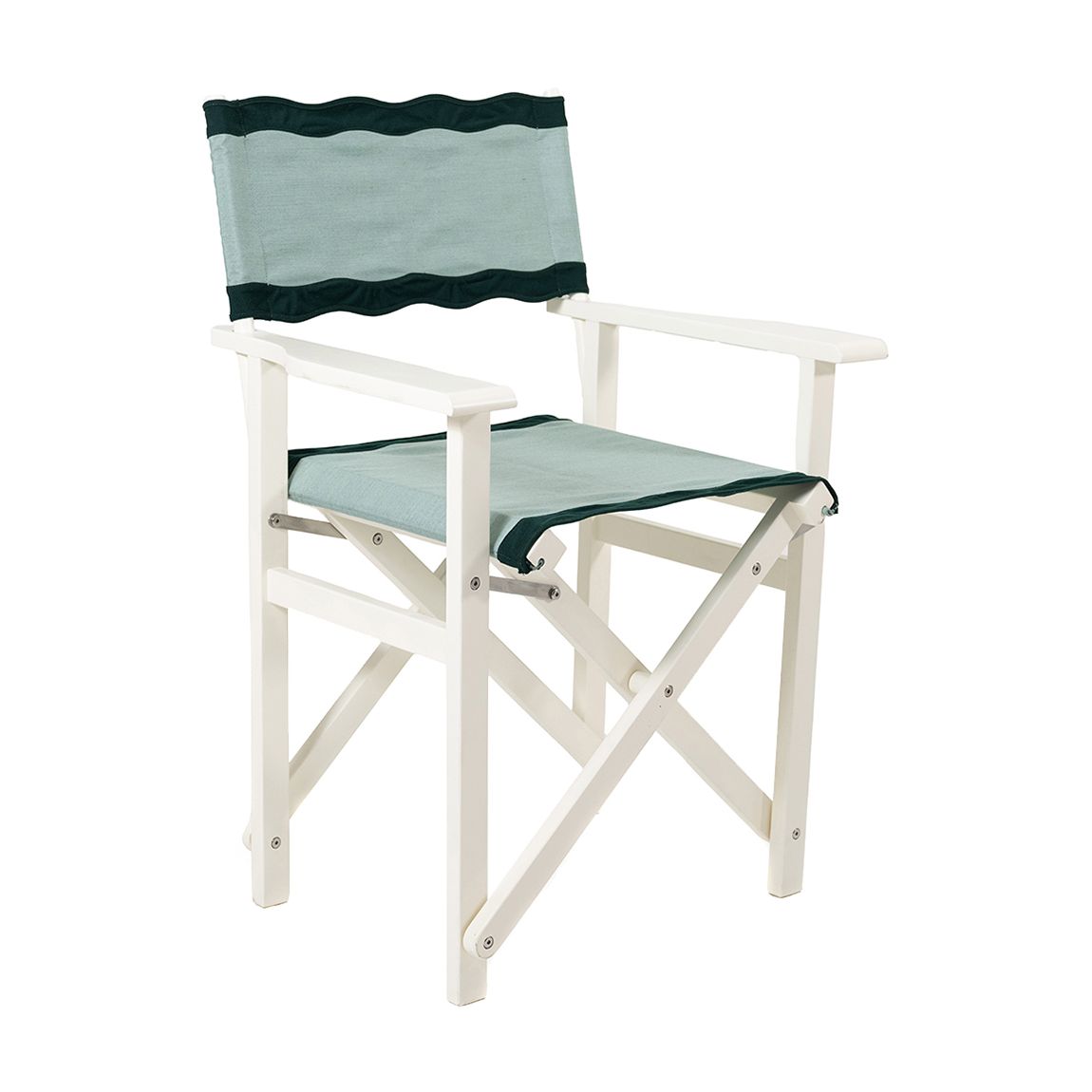 Directors Chair Table , Acacia White , Rivie Green main product photo