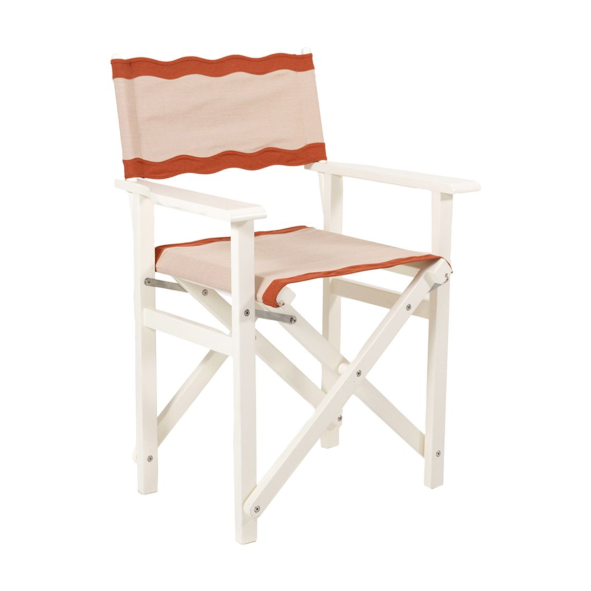 Directors Chair Table , Acacia White , Rivie Pink main product photo