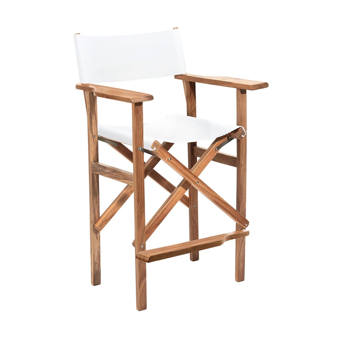 Directors Chair Bar , Teak Natural , Antique White main product photo