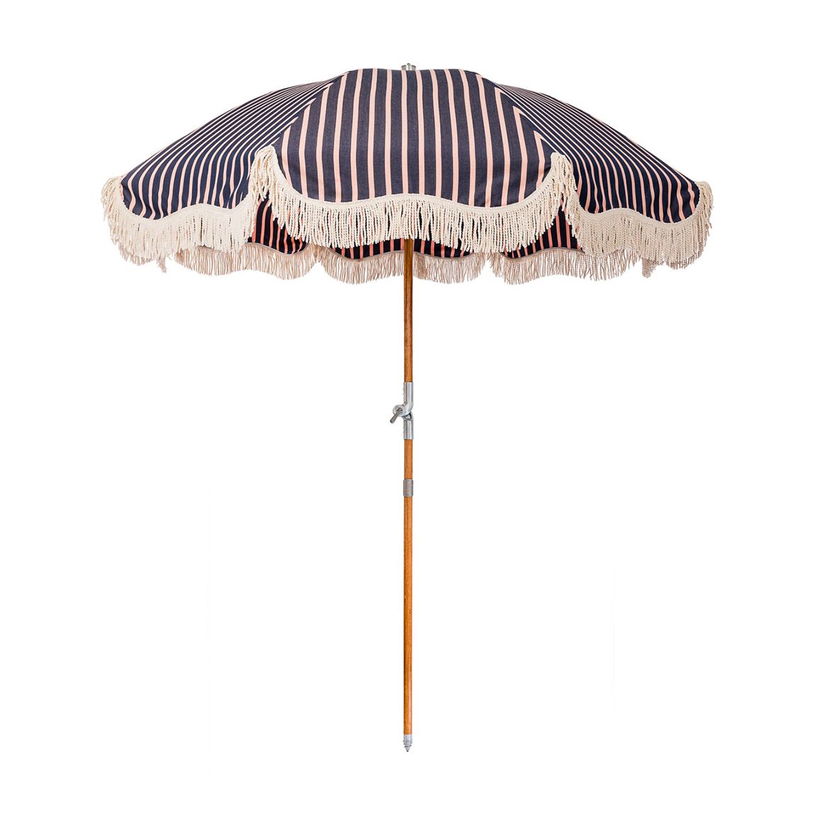 Premium Beach Umbrella , Monaco Navy And Pink Stripe main product photo