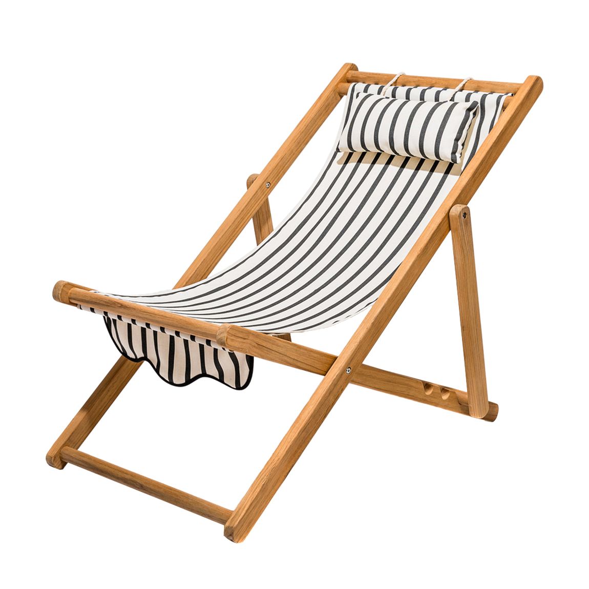 Sling Chair , Teak Natural , Monaco Black Stripe main product photo