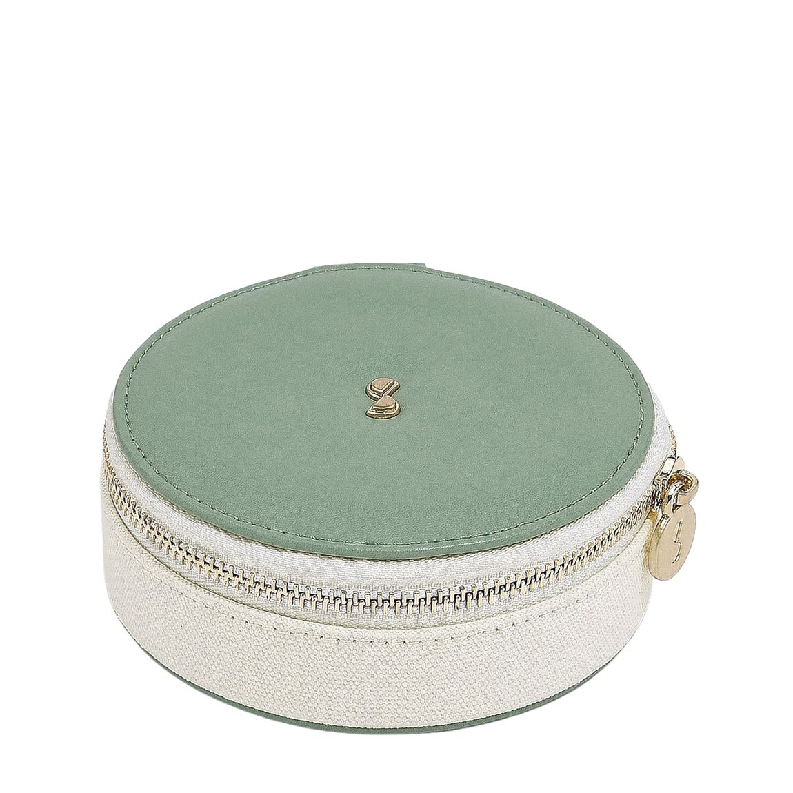 Green Seafoam Round Travel Jewellery Box main product photo