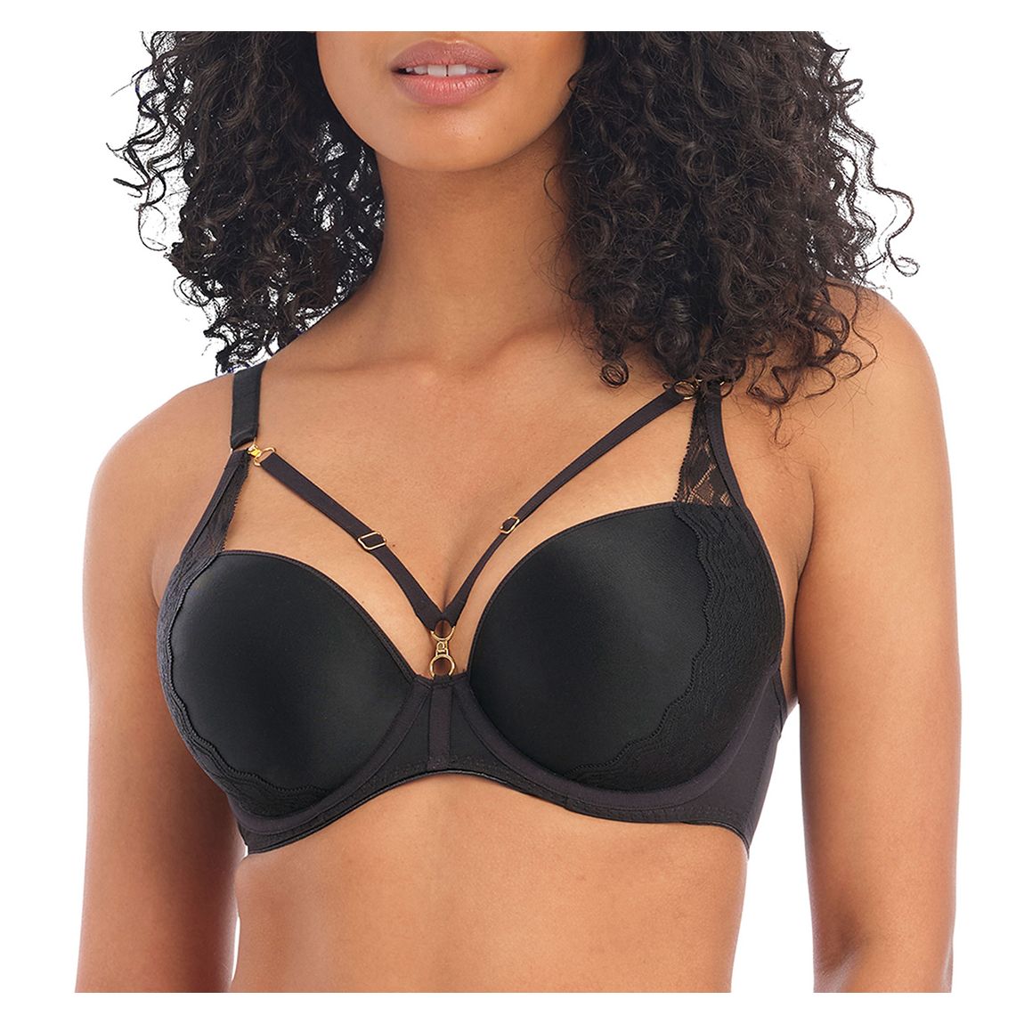 Black Temptress Underwired Moulded Plunge T-Shirt Bra main product photo
