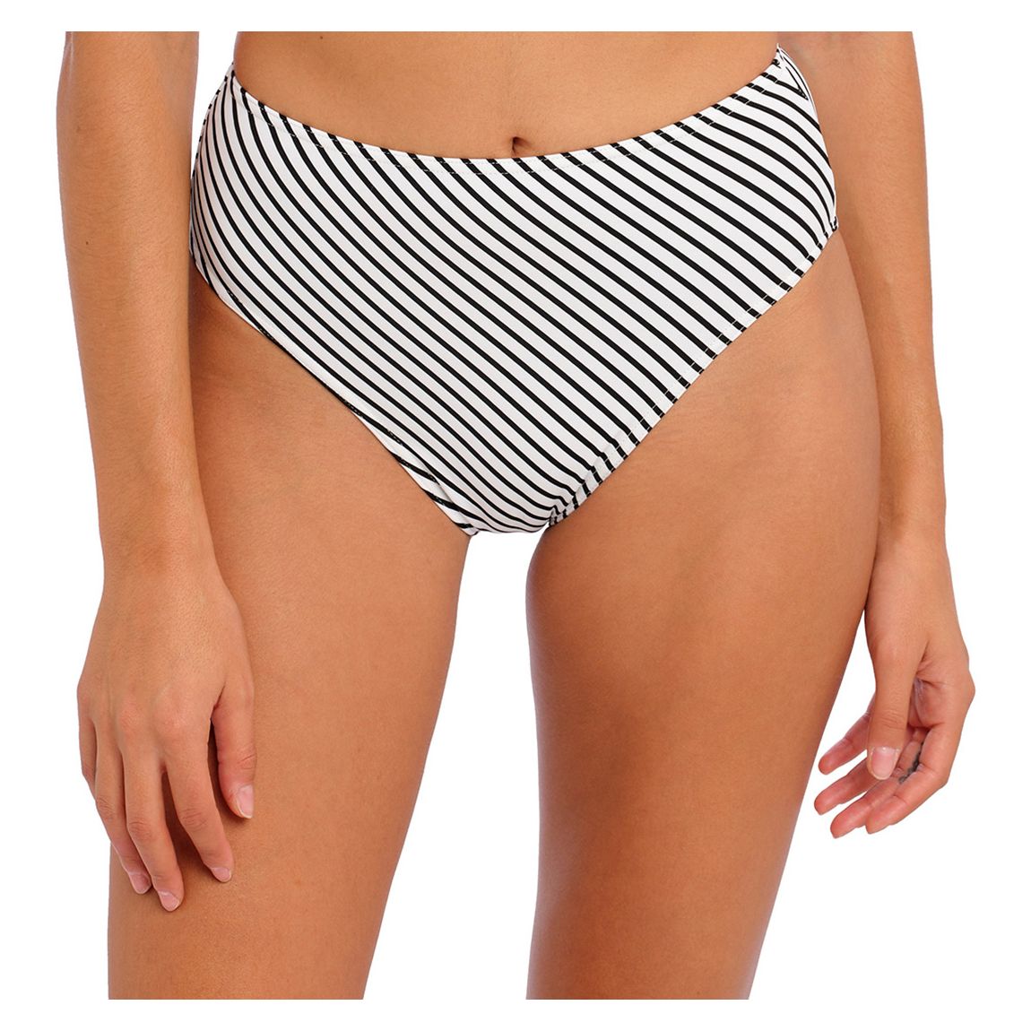 Black Stripe Jewel Cove High Waist Bikini Brief main product photo