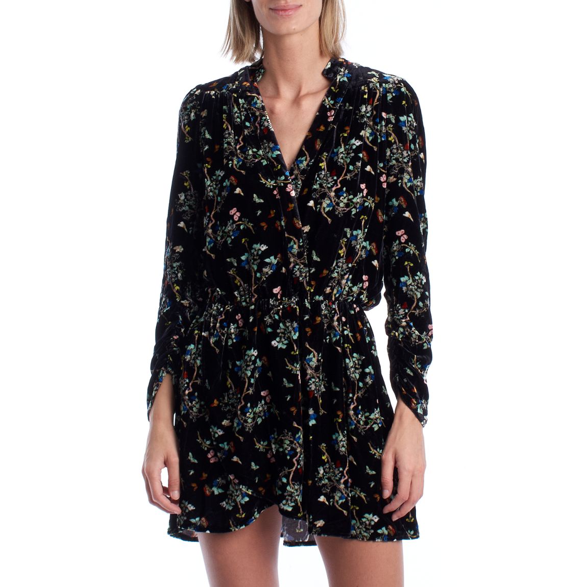 Robe courte en velours imprimé pour femme WJCP0425F main product photo